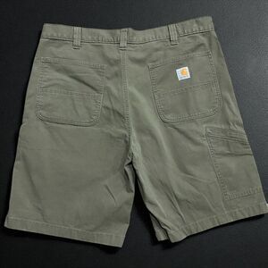 Carhartt Relaxed Fit Workwear Olive Green Canvas Shorts Men's Size 38